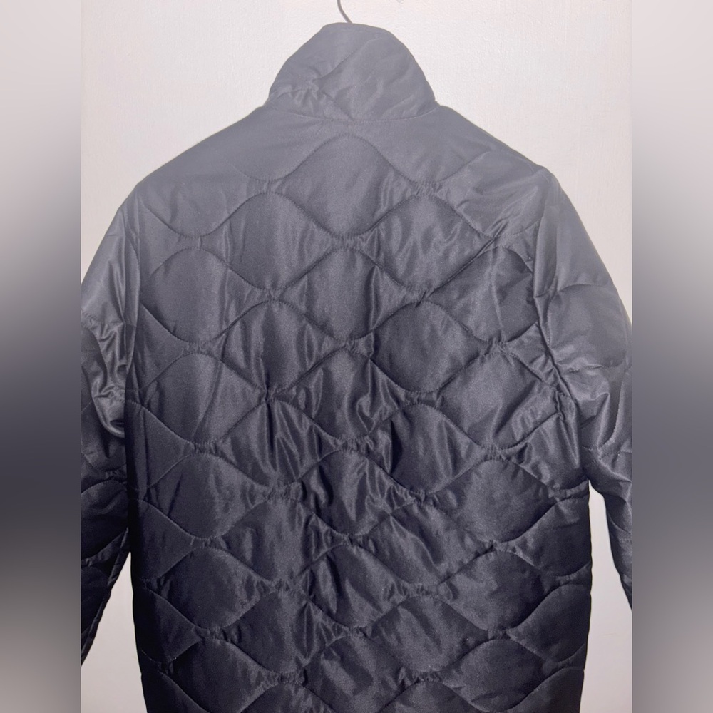 Quince Featherless Quilted Long Puffer Jacket Black Medium Preppy Minimalist - Picture 10 of 16